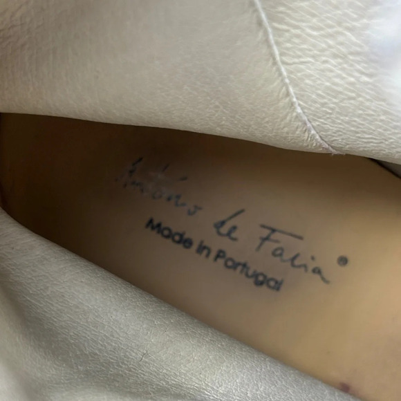 Antonio de Faria Lola Cream White Leather Lugged Sole Chelsea Boot Size 8 - Picture 9 of 12